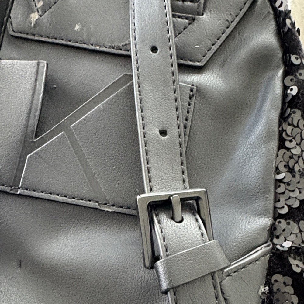 Stylish Black Sequin Mini Backpack - image 6